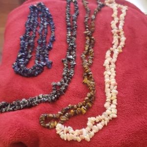 Chipped Stone Necklaces-Various Colors